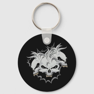 Triple Terror Skulls Key Ring
