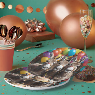 Triple the Joy: A Donkey Triplets' Birthday Bash Paper Plate