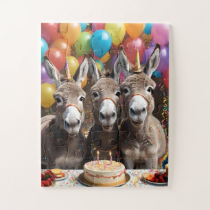 Triple the Joy:  Donkey Triplets' Birthday Bash Jigsaw Puzzle