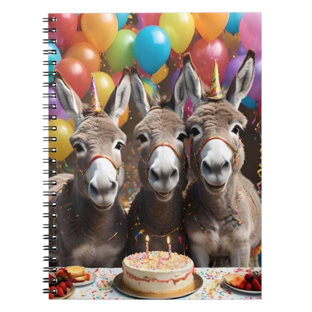 Triple the Joy:  Donkey Triplets' Birthday Bash Notebook (Front)