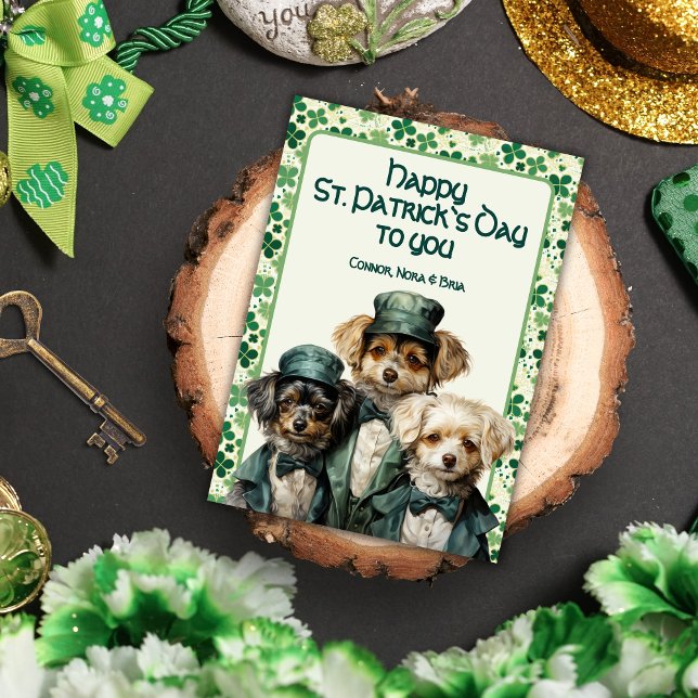 Triple the Maltese Magic St. Patrick's Day Holiday Card (Creator Uploaded)