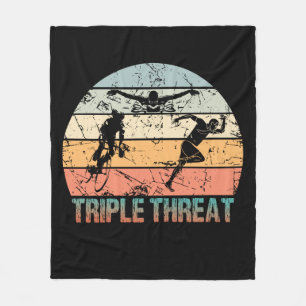 Triple Threat - Triathlon Athlete Fleece Blanket