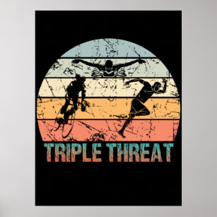 Triple Threat - Triathlon Athlete Poster