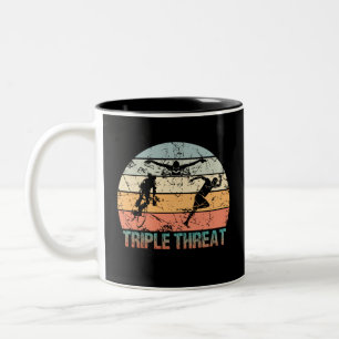 Triple Threat - Triathlon Athlete Two-Tone Coffee Mug