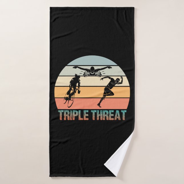 Triple Threat - Triathlon Sunset Bath Towel (Bath Towel)
