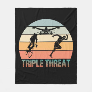 Triple Threat - Triathlon Sunset Fleece Blanket
