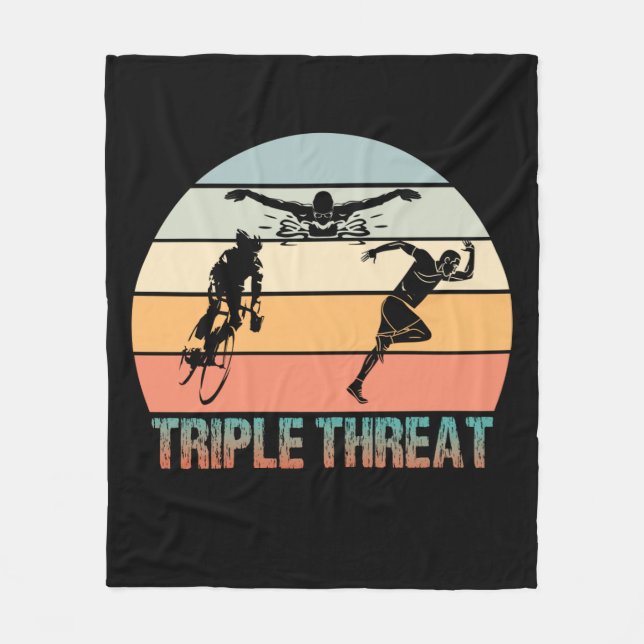 Triple Threat - Triathlon Sunset Fleece Blanket (Front)