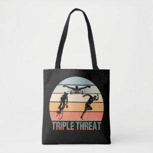 Triple Threat - Triathlon Sunset Tote Bag