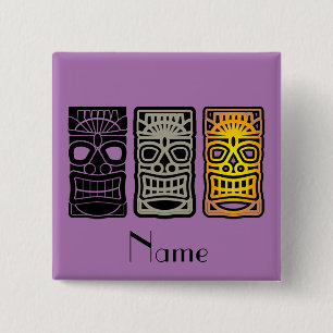Triple Tiki Sculptures Thunder_Cove   15 Cm Square Badge