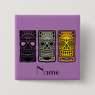 Triple Tiki Sculptures Thunder_Cove   15 Cm Square Badge