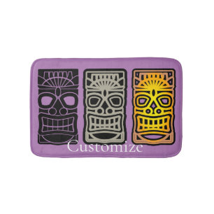 Triple Tiki Sculptures Thunder_Cove Bath Mat