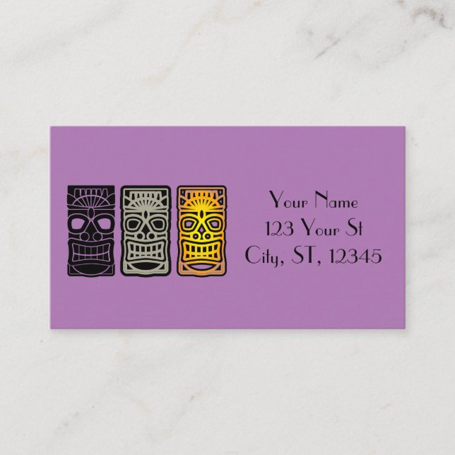 Triple Tiki Sculptures Thunder_Cove Business Card (Front)