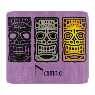 Triple Tiki Sculptures Thunder_Cove Cutting Board