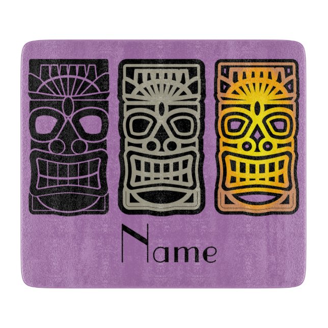 Triple Tiki Sculptures Thunder_Cove Cutting Board (Front)