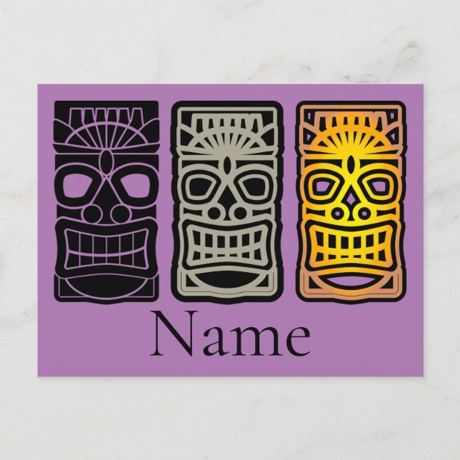 Triple Tiki Sculptures Thunder_Cove Holiday Postcard (Front)