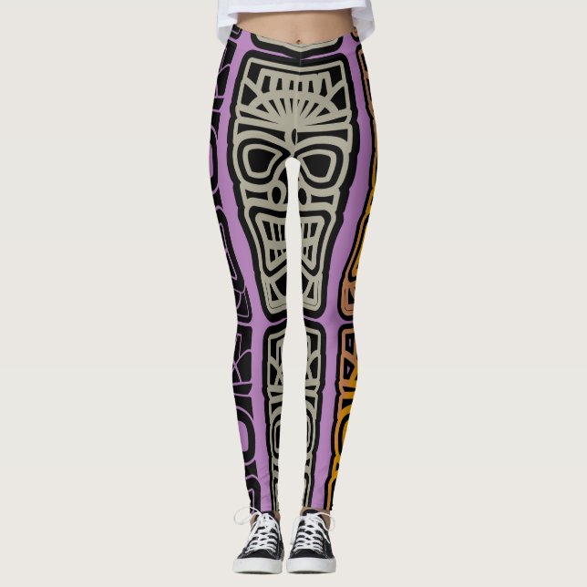 Triple Tiki Sculptures Thunder_Cove Leggings (Front)