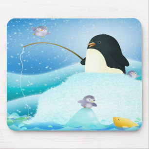 Triple trouble penguins - mouse mat