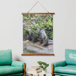 **"Triple Trouble: The Adventures of Otter Triplet Hanging Tapestry