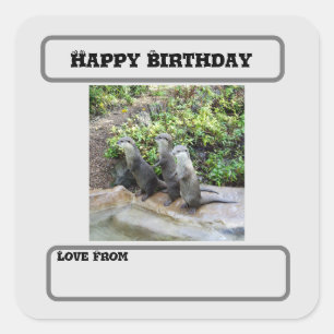 **"Triple Trouble: The Adventures of Otter Triplet Square Sticker