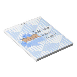 Triplet Baby Shower Candy Bar Wrappers Party Favor Notepad