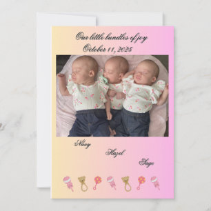 Triplet birth announcement