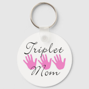 triplet mom keychain