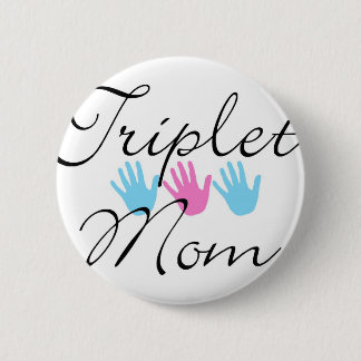 triplet mum 6 cm round badge