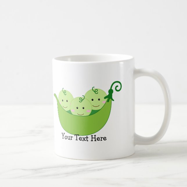 Triplet Pea Pods (customisable) Coffee Mug (Right)