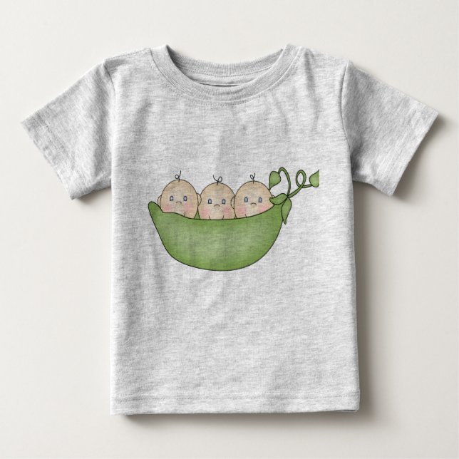 Triplet Peas in a Pod Baby T-Shirt (Front)