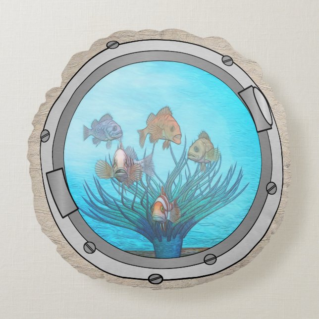 Triplet Portholes Round Cushion (Front)