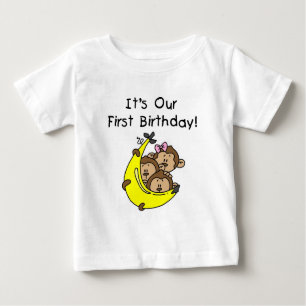Triplets 1st - Two Boys, One Girl Baby T-Shirt