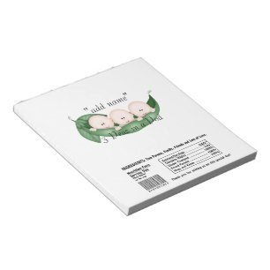 Triplets Baby Shower Candy Bar Wrapper Party Favor Notepad