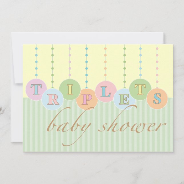 TRIPLETS Baby Shower Invitation (Front)