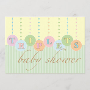 TRIPLETS Baby Shower Invitation
