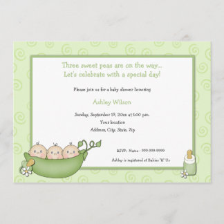 Triplets Baby Shower Invitations