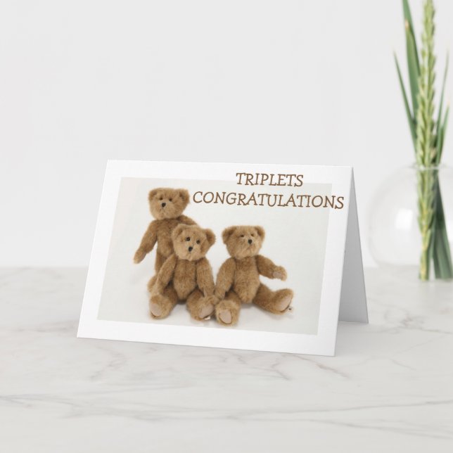 "TRIPLETS" CONGRATULATIONS=TRIPLE LOVE HUGS KISSES CARD (Front)