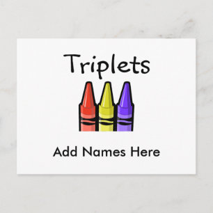 Triplets (Crayons) Postcard