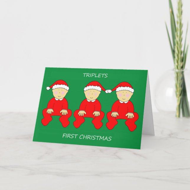 Triplets First Christmas. Card (Front)