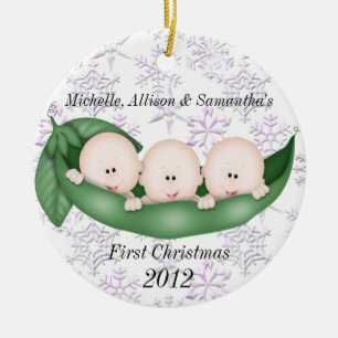 Triplets First Christmas Ornament