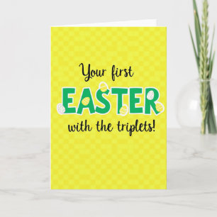 Triplets First Easter Checkerboard Card