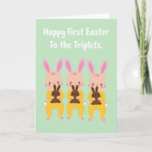Triplets First Easter Day Card