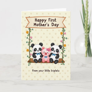 Triplets First Mothers Day Card