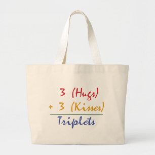 Triplets Math Large Tote Bag