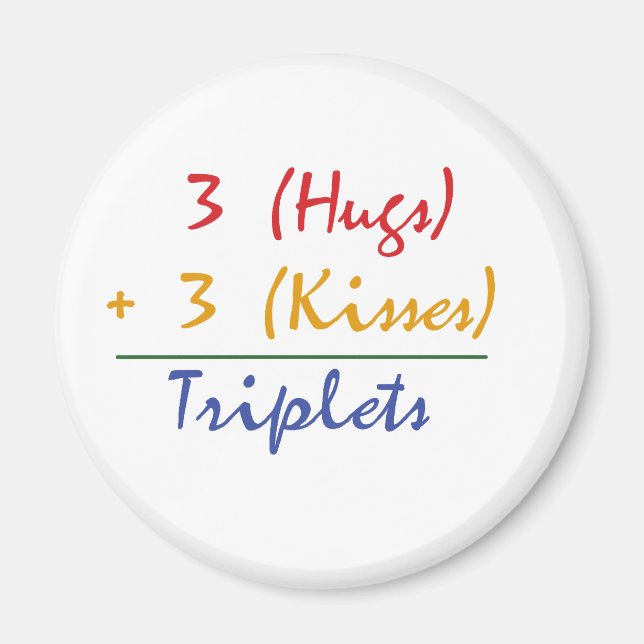 Triplets Math Magnet (Front)