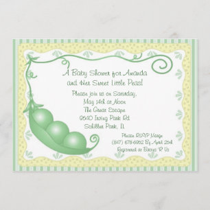 Triplets Peas in a Pod Baby Shower Invitation