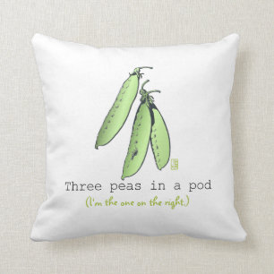 Triplets Three Peas in a Pod 16x16 Throw Pillow