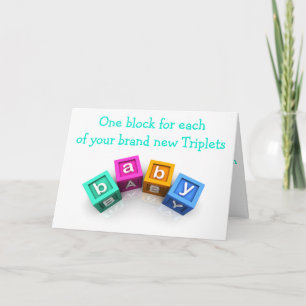 TRIPLETS=TRIPLE THE LOVE=TRIPLE CONGRATULATIONS CARD