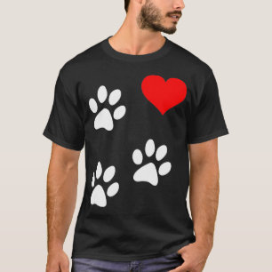 Tripod print 3Legged Dog Amputee Love Paws Heart  T-Shirt