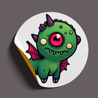 Tripod the Misfit Monster Sticker – Quirky One-Eye