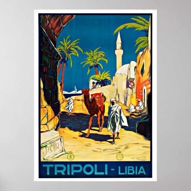 Tripoli Libia Libya Africa Vintage Travel Poster (Front)